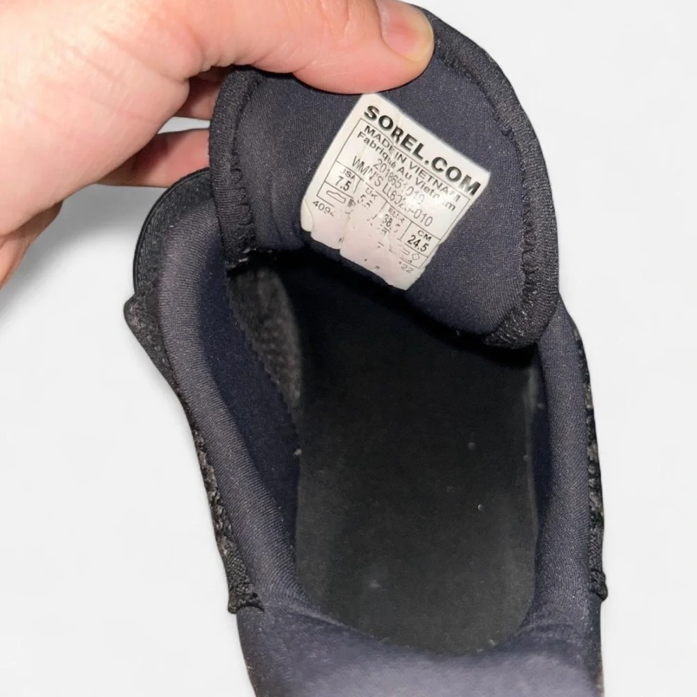 Sorel Black and Gray Sneakers with Yellow Detail
